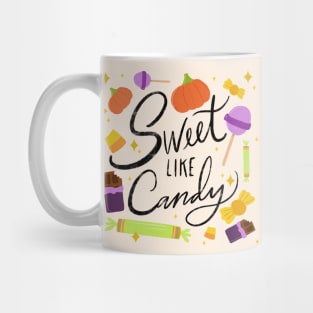 "Sweet Like Candy" - Sweet and Spooky Treats: Assorted Halloween Candies Mug